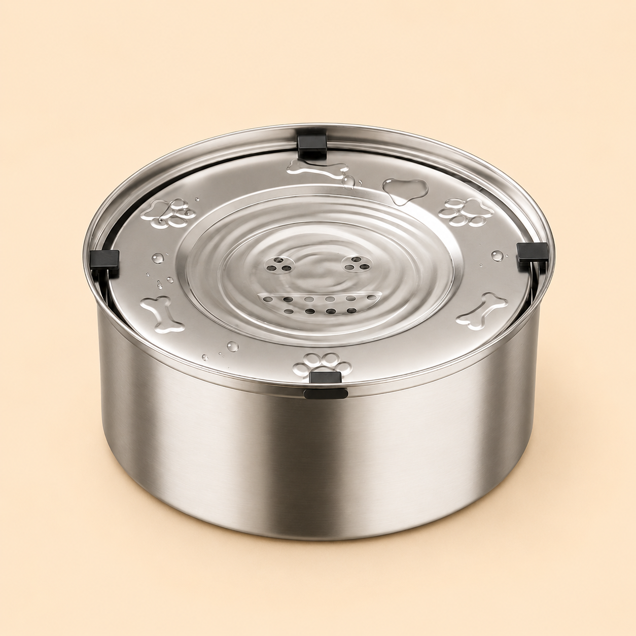 Stainless Steel Floating Pet Water Bowl with Anti-Spill Design