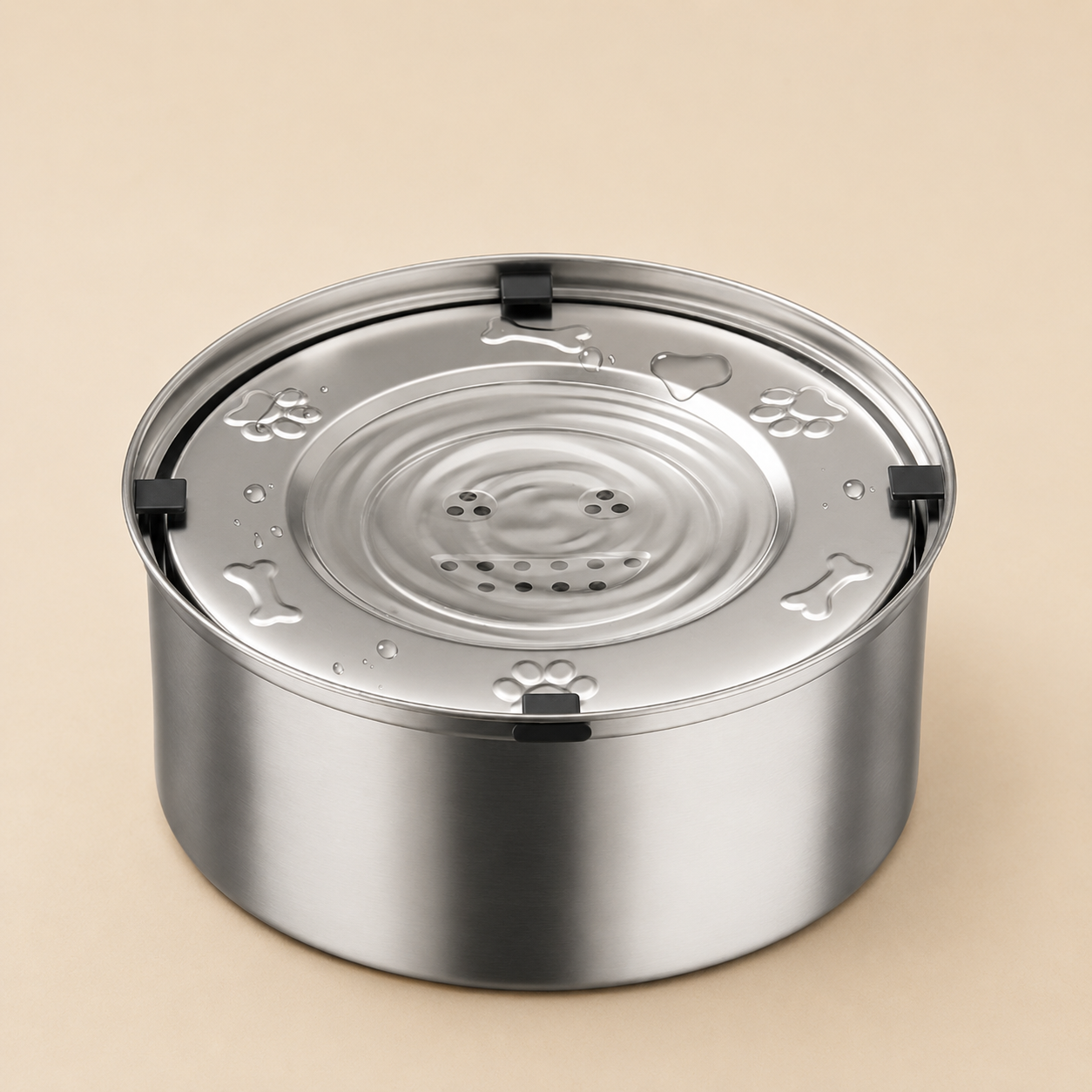 Stainless Steel Floating Pet Water Bowl with Anti-Spill Design